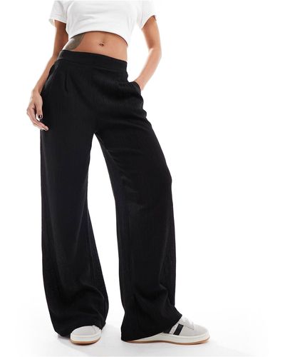 New Look Textured Trousers - Black