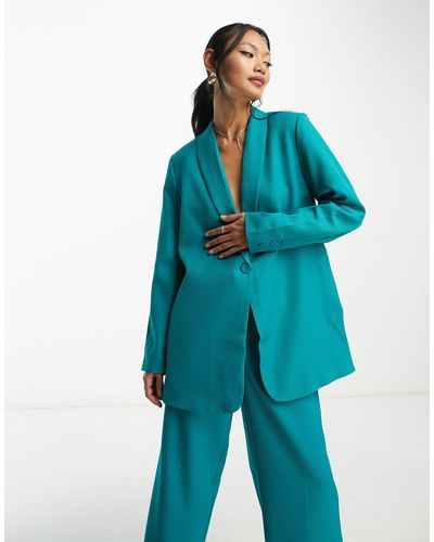 Y.A.S Oversized Tailored Blazer Co-ord - Blue