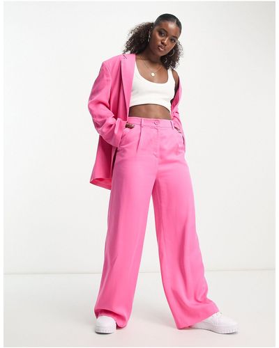 Monki Co-ord Straight Leg Tailored Pants - Pink
