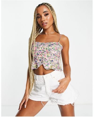 Missguided Corset Top With Button Front - White