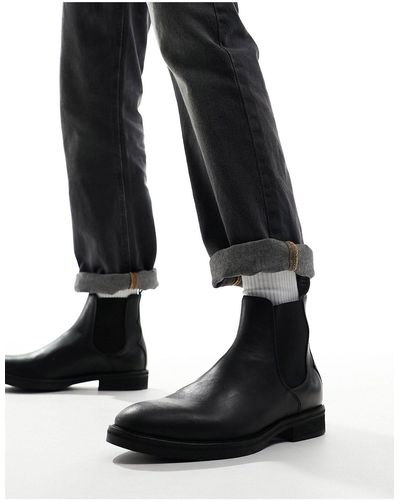AllSaints Creed Leather Chelsea Boots - Black