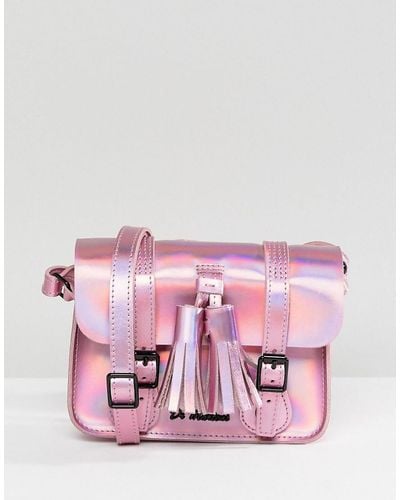 Dr. Martens Leather 7 Mini Iridescent Satchel - Pink