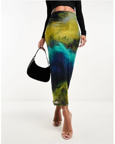 EDITED Mesh Midi Skirt - Multicolour