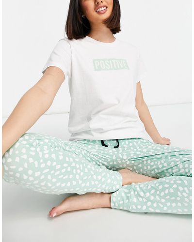 Threadbare Pyjamaset Met Stippen - Groen