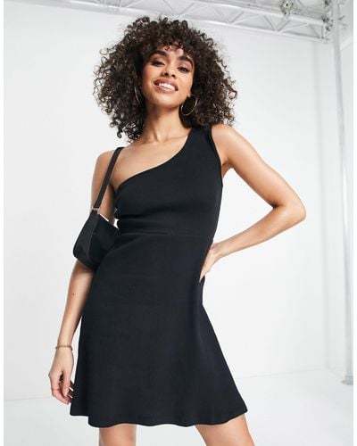 Trendyol One Shoulder A-line Mini Dress - Black