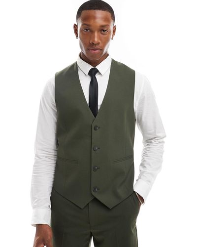 ASOS Slim Suit Waistcoat - Green