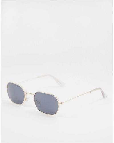 A.J. Morgan Intern Rectangle Sunglasses With Mirrored Lens - White