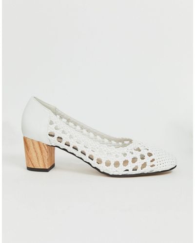 Miss Selfridge Clementine White Woven Court Shoes