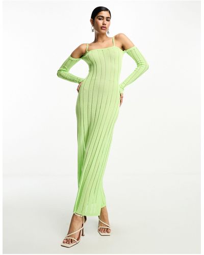 NA-KD X Josefine Hj Long Sleeve Maxi Dress - Green