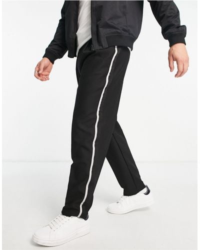 River Island Tapered Pleated Smart Pants - Black