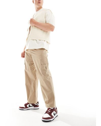 SELECTED Wide Barrel Fit Cargo Trouser - White