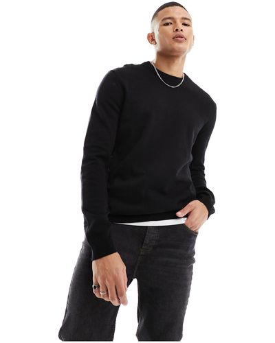 Only & Sons Knitted Crew Neck Sweater - Black