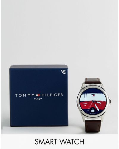 Tommy Hilfiger 1791406 Hybride Lederen Smartwatch - Bruin