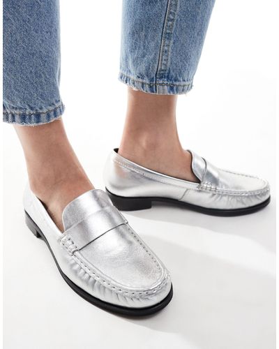 OFF THE HOOK Leyton Slip On Loafer Leather Casual Shoes - Grey