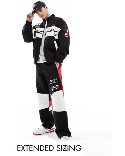 ASOS Wide Leg Motocross Style Trackie Pants - White