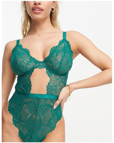 ASOS Fuller Bust Sienna Lace Underwired Body - Green