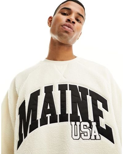 ASOS Oversized Sweatshirt With City Print - Natural