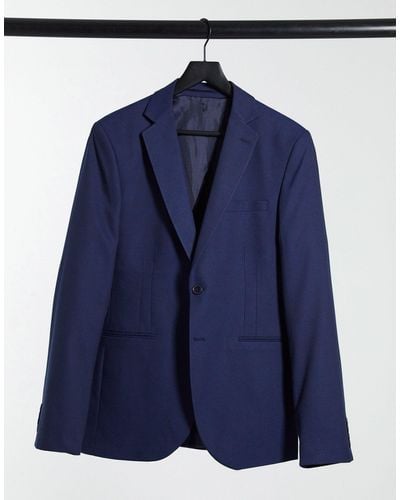 Bolongaro Trevor Plain Super Skinny Suit Jacket - Blue
