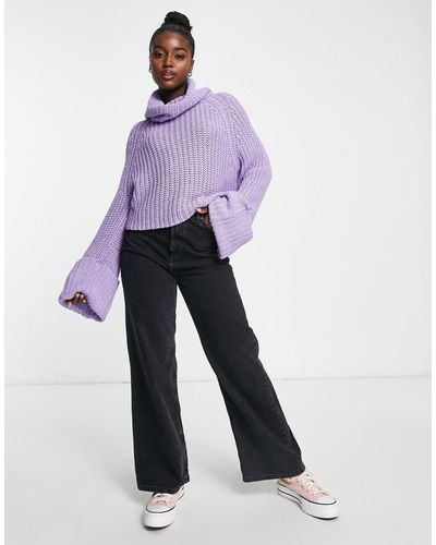ASOS Oversize Sweater With Cowl Neck - Purple