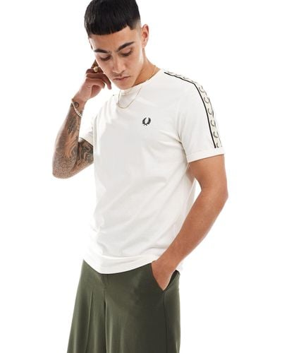 Fred Perry Contrast Tape Ringer T-shirt - White