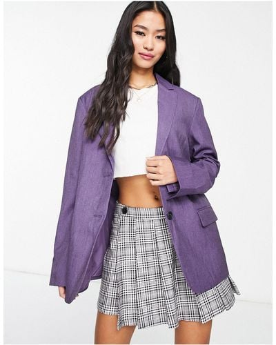 Monki Tailored Blazer - Purple