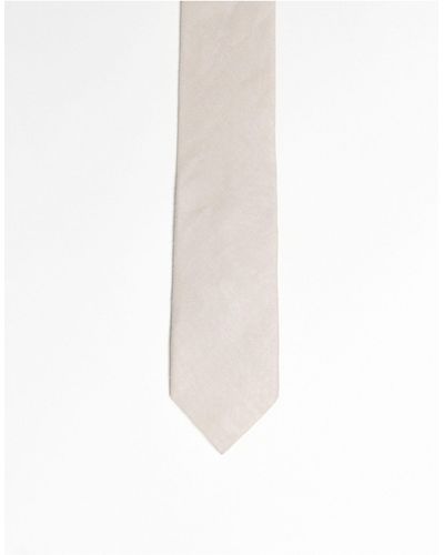 Jack & Jones Cravate en lin - beige - Blanc