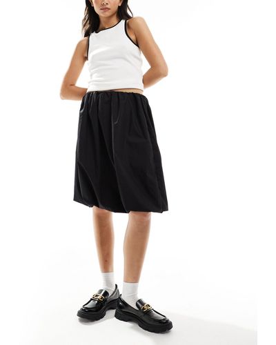 ASOS Cotton Bubble Midi Skirt - Black