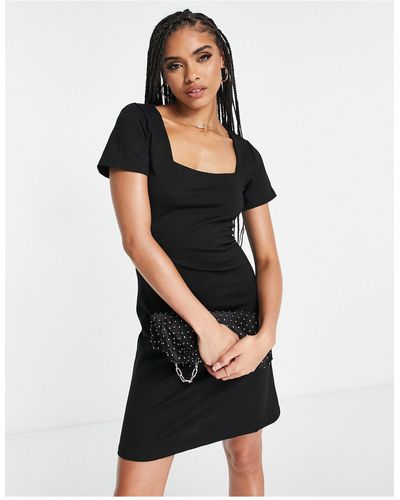 Trendyol Square Neck Mini Shift Dress - Black