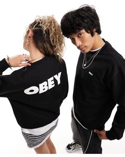 Obey Bold Logo Unisex Sweatshirt - Black