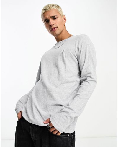 AllSaints – tonic – langärmliges shirt - Grau