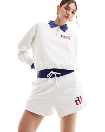 Polo Ralph Lauren Jersey Shorts With Logo - White