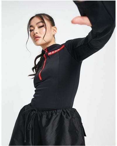 Missguided Wednesday Addams Halloween Body in Black