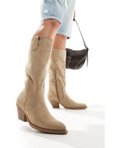 Truffle Collection Heeled Western Boots - White