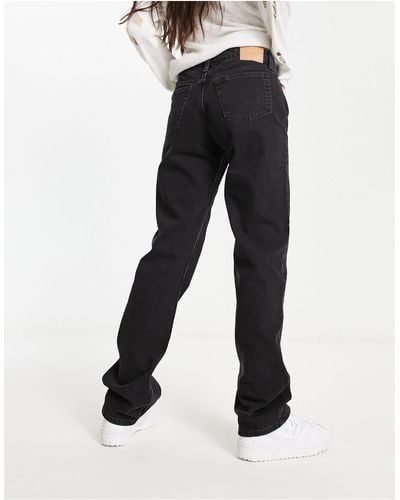 Weekday Arrow Low Rise Straight Jeans - Black