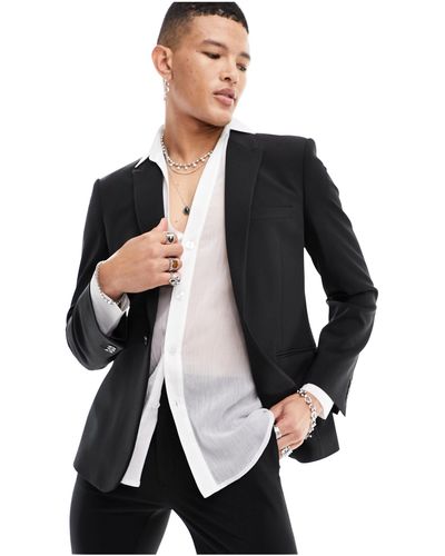 ASOS Skinny Suit Jacket With Clasp - Black