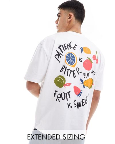 ASOS T-shirt oversize à imprimé formes abstraites au dos - Blanc