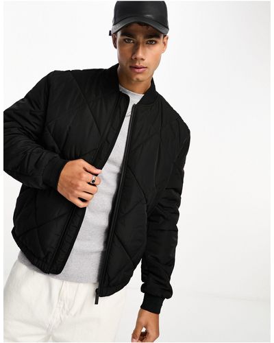 Calvin Klein Signature Quilted Bomber Jacket - Black