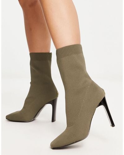 River Island Knitted Sock Boot - Natural
