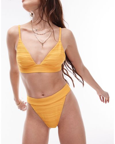 TOPSHOP – strukturierte bikinihose - Orange