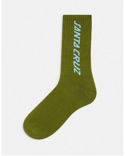Santa Cruz Calzini kaki con logo - Verde