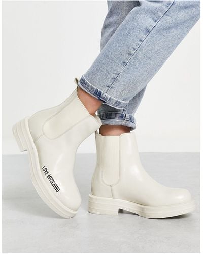 Love Moschino Logo Chelsea Boots - Blue