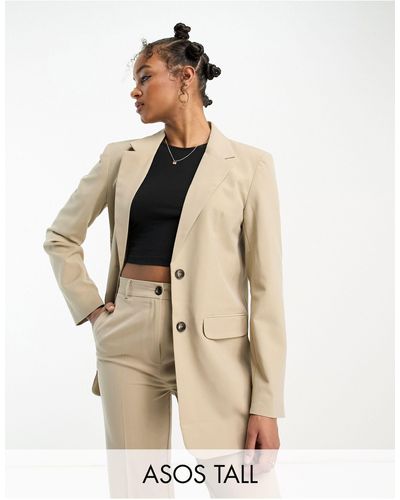 ASOS Asos design tall - mix & match - blazer da abito boyfriend slim colore - Neutro