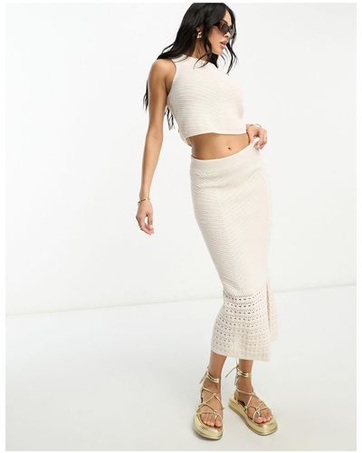 Lindex Juni Knitted Skirt Co-ord - White