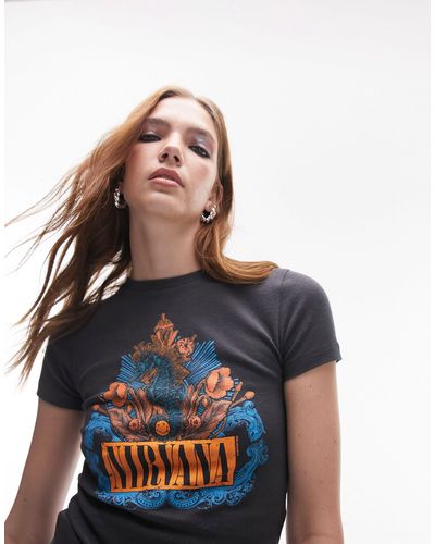 TOPSHOP Graphic Licence Nirvana Seahorse Baby Tee - Multicolour