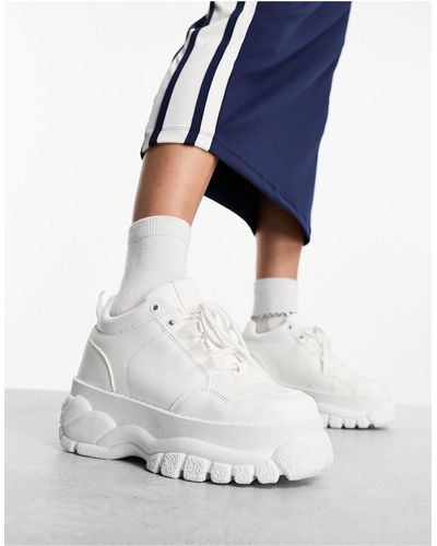 ASOS Defy - chunky sneakers bianche con suola flatform - Bianco