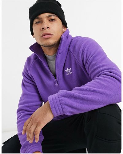 adidas Originals Forro polar violeta con cremallera - Morado