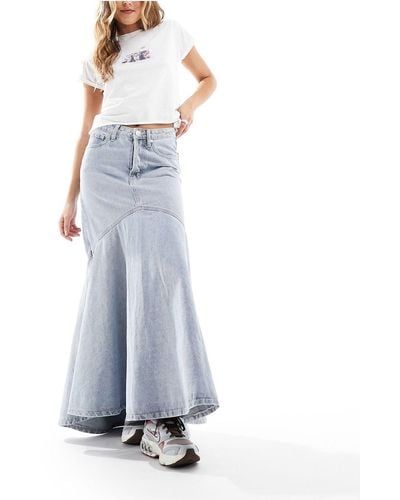 Glamorous Flip Hem 90s Maxi Skirt - White