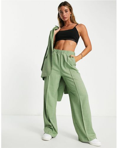 ASOS Suit Trouser With Elastic Waist - Green