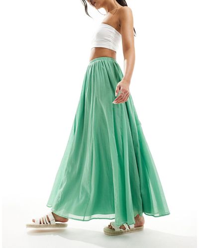 ASOS Maxi Skirt With Godet Detail - Green