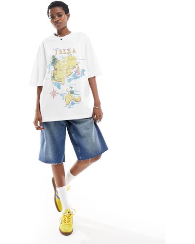 ASOS Oversized T-shirt With Ibiza Map Graphic - Blue
